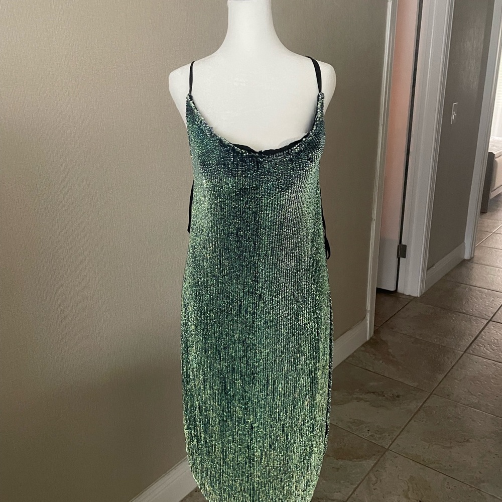 Retrofête Green and Black Embellished Dreas
